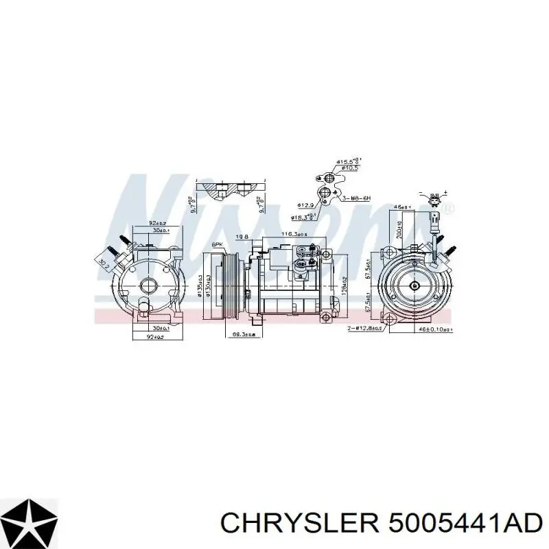 5005441AD Chrysler компресор кондиціонера