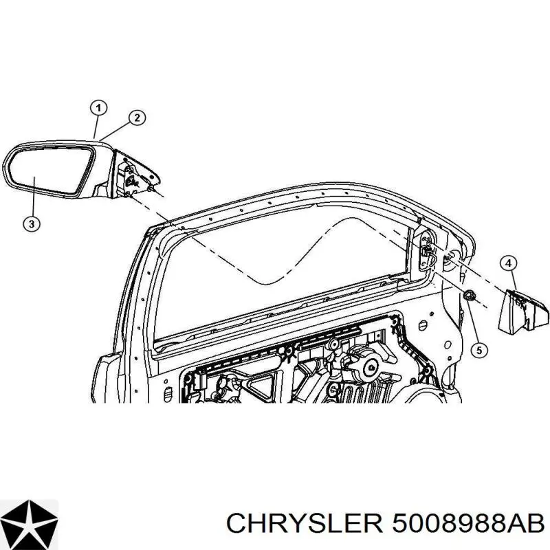 5008988AB Chrysler Праве дзеркало заднього виду