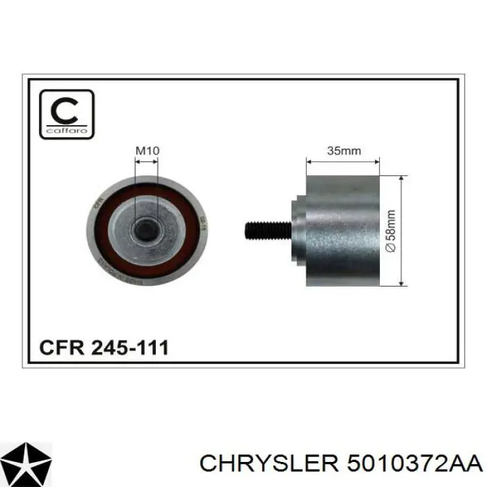 Ролик ременя ГРМ, паразитний 5010372AA Chrysler