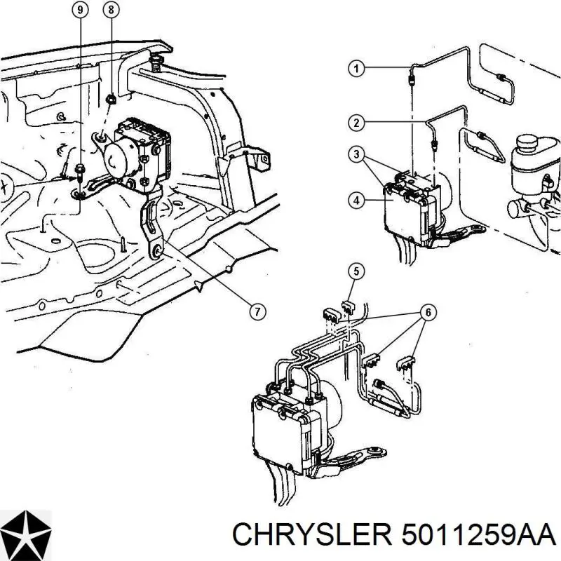 Блок АБС гідравлічний Chrysler 5011259AA ціна, від 84.37 USD