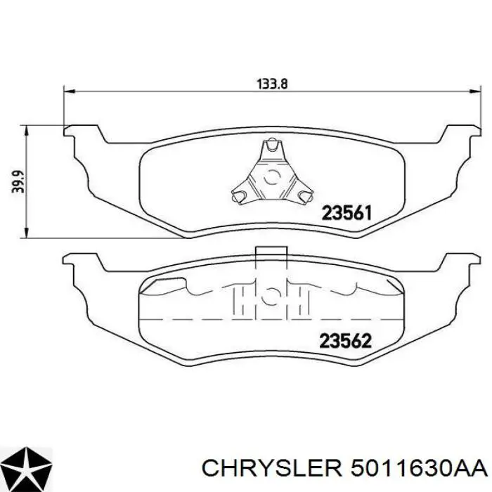 Колодки гальмові задні, дискові 5011630AA Chrysler