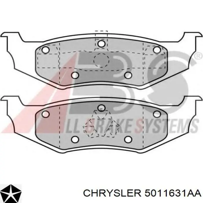 5011631AA Chrysler колодки гальмові задні, дискові