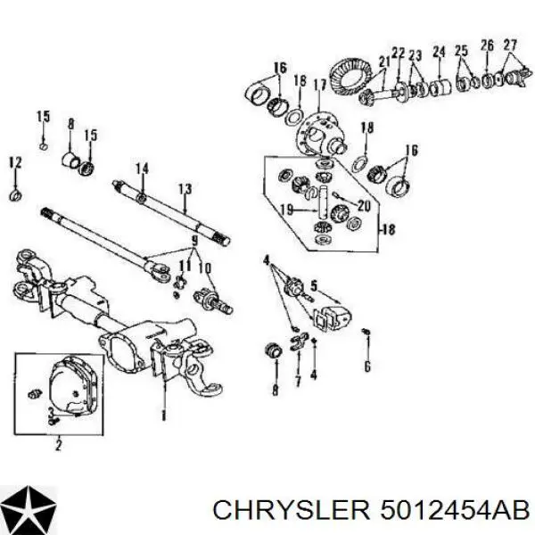 Купити 5012454AB Chrysler Сальник хвостовика редуктора переднього моста