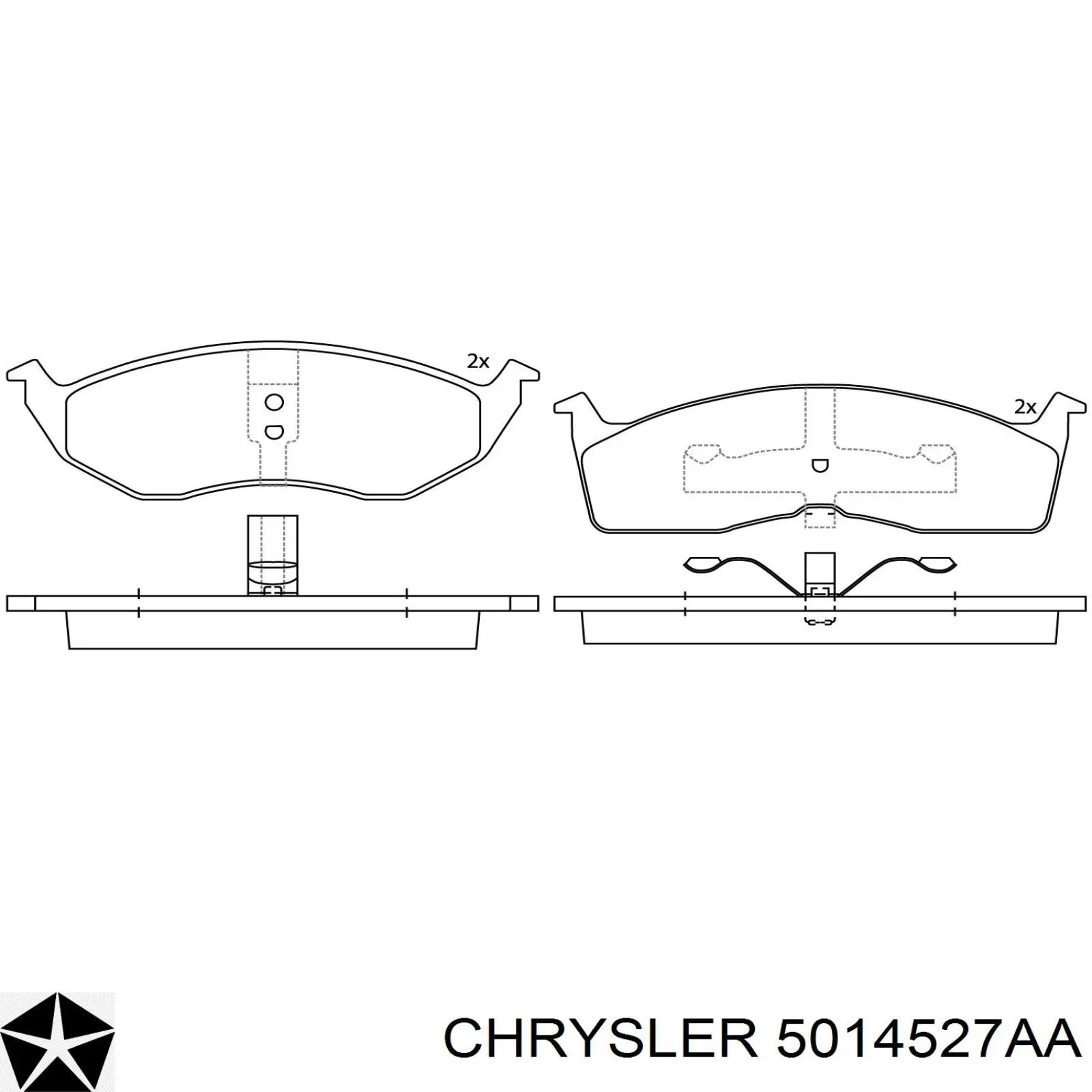 Передні тормозні колодки 5014527AA Chrysler