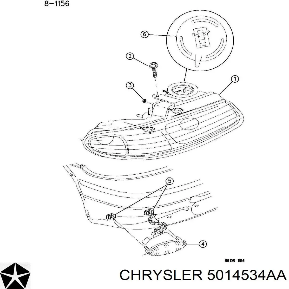 5014534AA Chrysler Фара правая