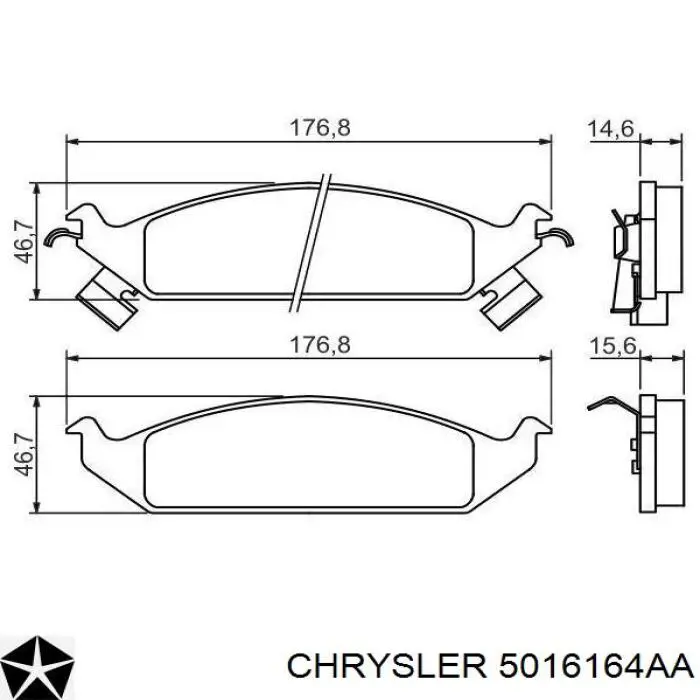 Передні тормозні колодки 5016164AA Chrysler