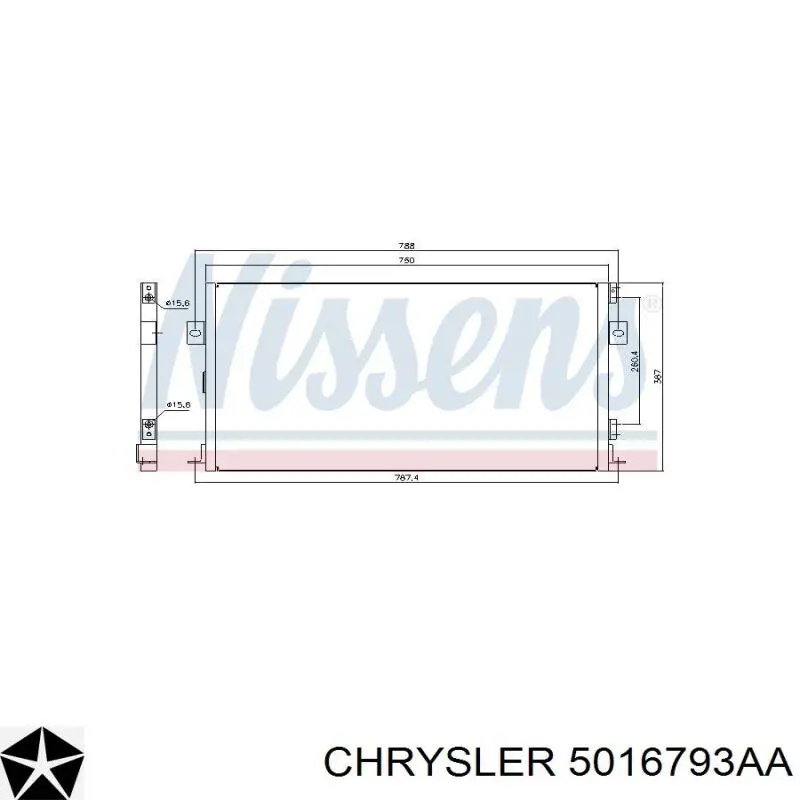 5016793AA Chrysler радіатор кондиціонера