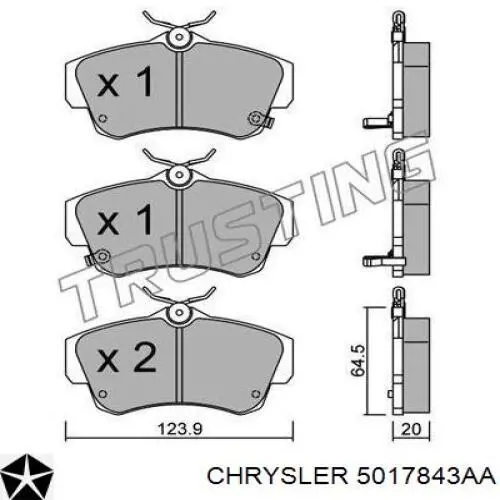 5017843AA Chrysler Передні гальмівні колодки