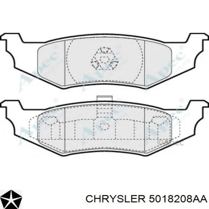 Задні дискові колодки Chrysler 5018208AA