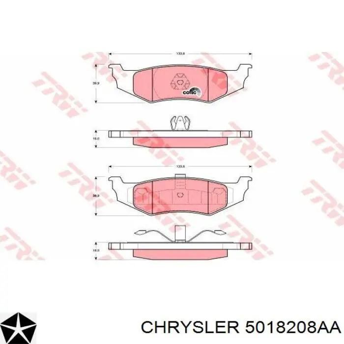 5018208AA Chrysler колодки гальмові задні, дискові