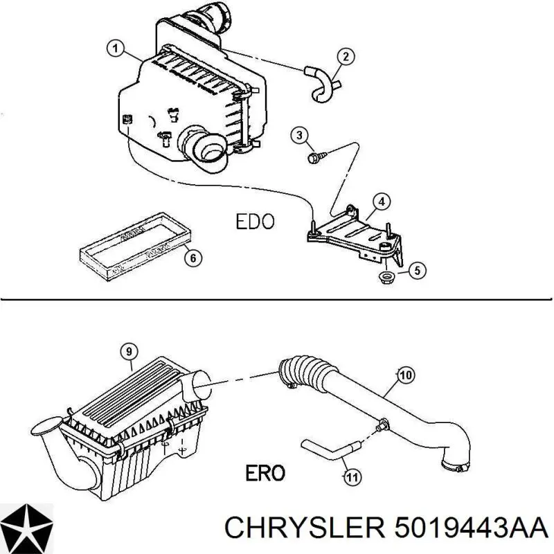 Повітряний фільтр 5019443AA Chrysler