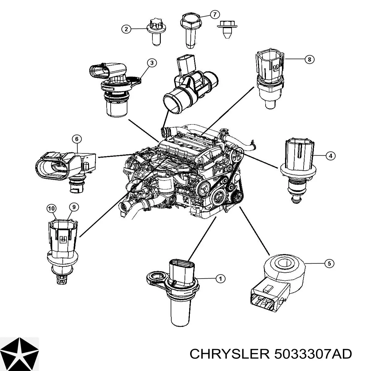 5033307AD Chrysler датчик положення (оборотів коленвалу)