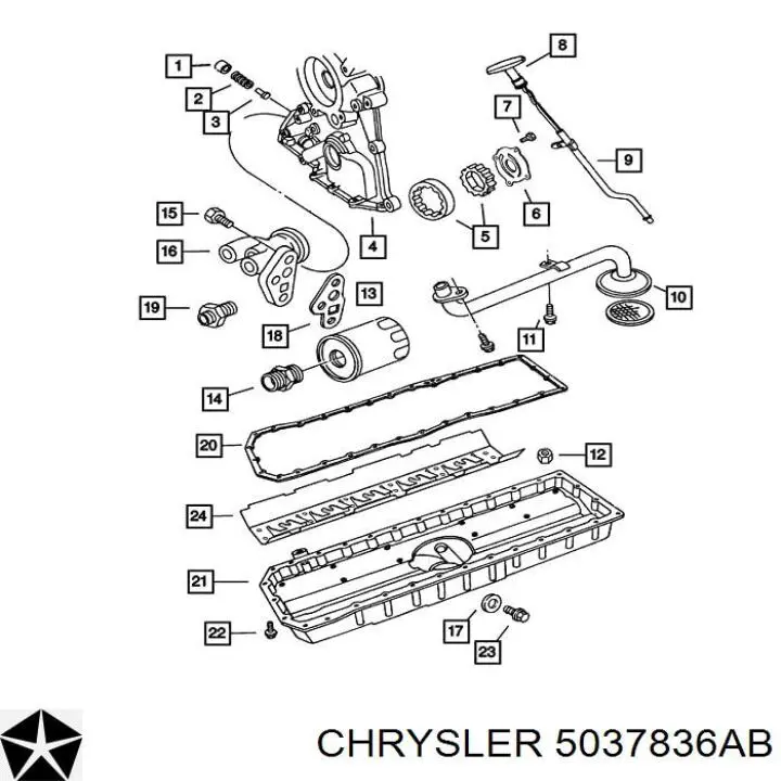 Фільтр масляний 5037836AB Chrysler