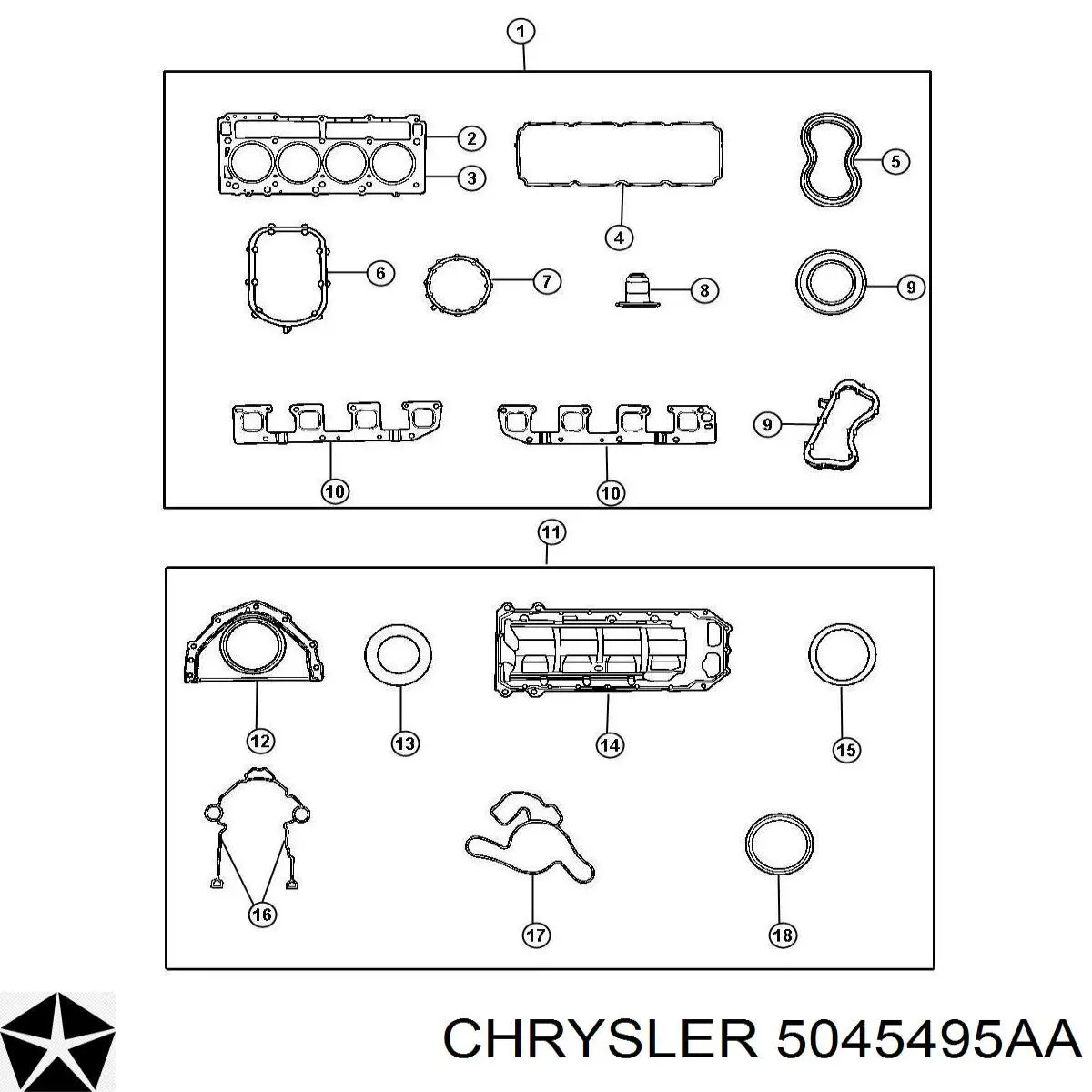 5045495AA Chrysler прокладка випускного колектора, ліва
