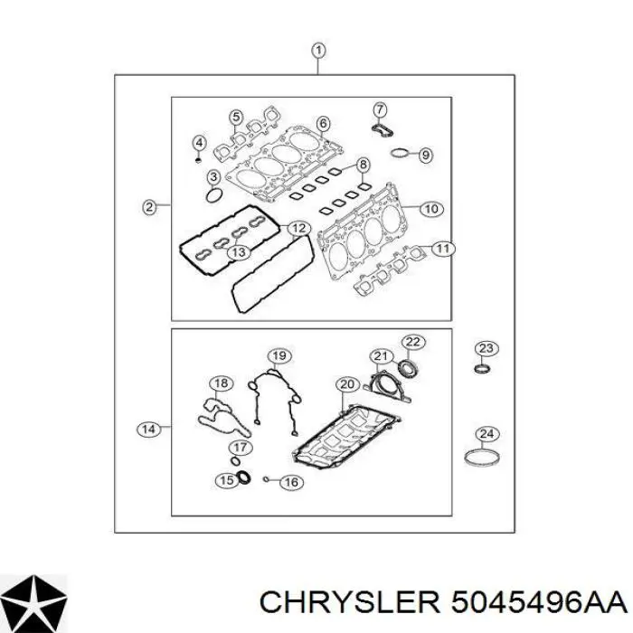 5045496AA Chrysler прокладка випускного колектора, права