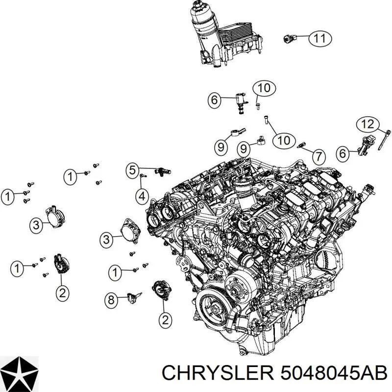 Клапан електромагнітний положення (фаз) розподільного валу Chrysler 5048045AB ціна, від 38.00 USD