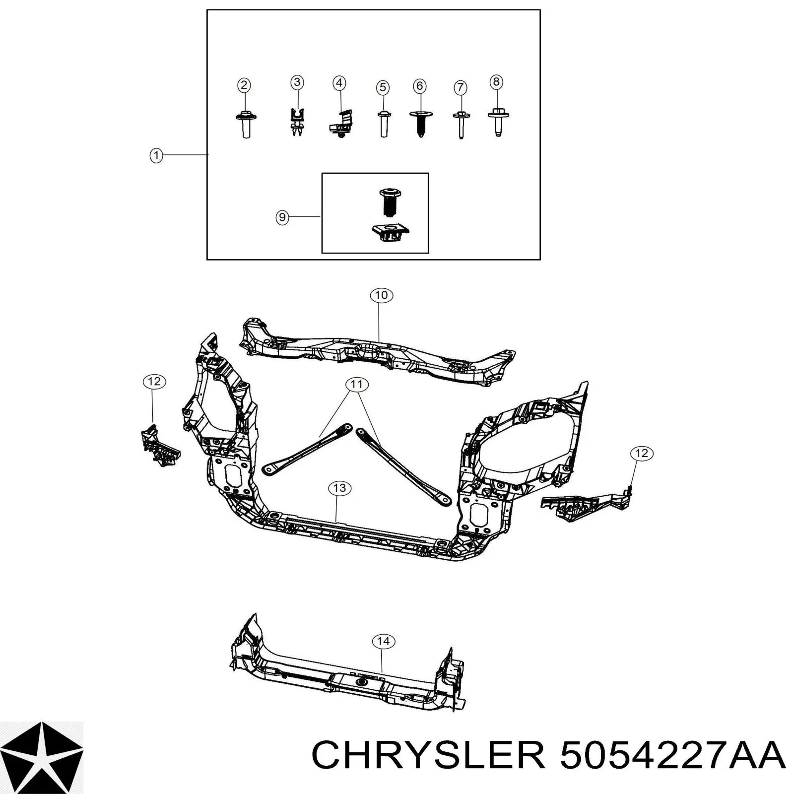 Купити 5054227AA Chrysler Буфер/відбійник капота