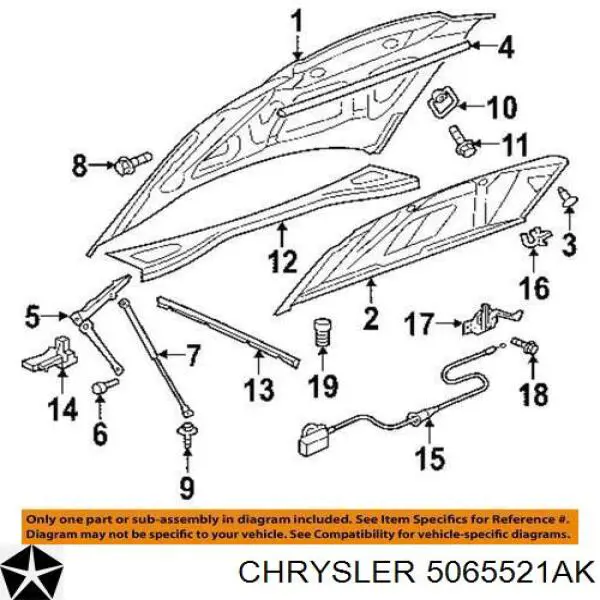 Обшивка капота Chrysler 300 C седан (2005 - 2010) ціна, від 101.69 USD