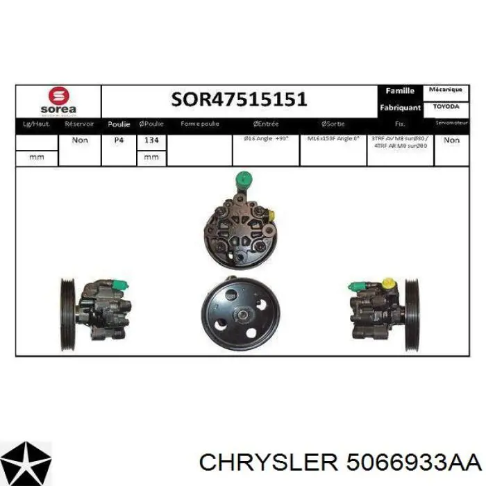 Купити 5066933AA Chrysler Насос гідравліки