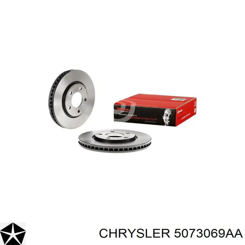 Диск переднього гальма Chrysler 5073069AA ціна, від 37.08 USD
