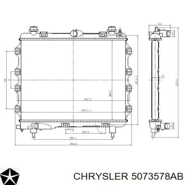 Радіатор охолодження двигуна 5073578AB Chrysler