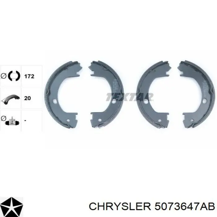 Колодки ручника / стоянкового гальма Chrysler 5073647AB ціна, від 26.12 USD
