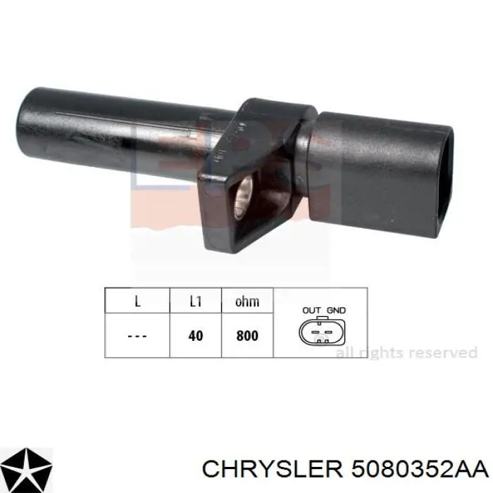 Датчик положення колінвала Chrysler 5080352AA