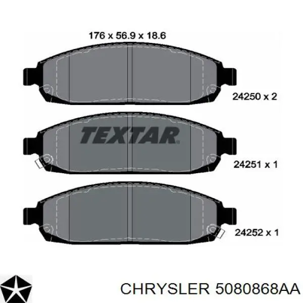 5080868AA Chrysler Передні гальмівні колодки