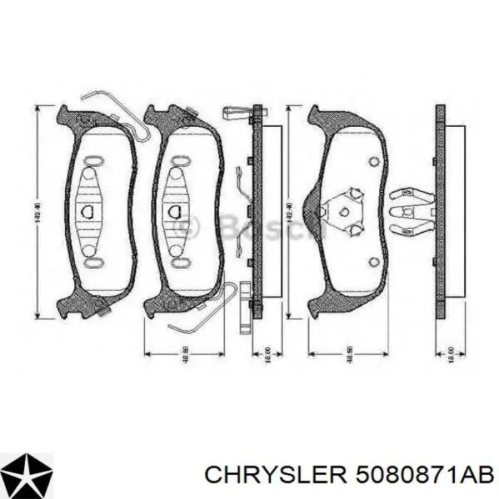 Задні гальмівні колодки Chrysler 5080871AB ціна, від 29.42 USD