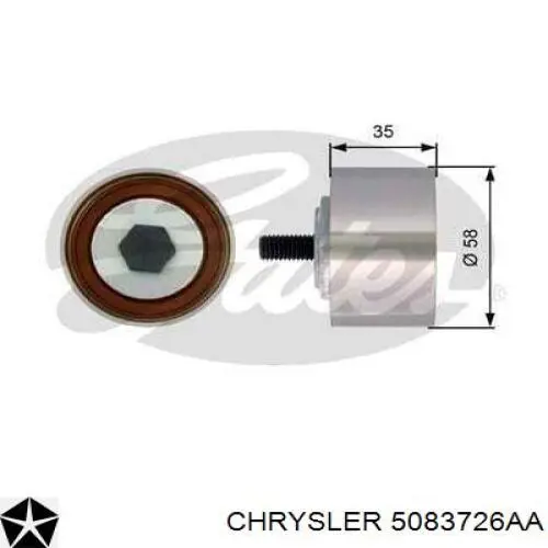 5083726AA Chrysler ролик ременя грм, паразитний