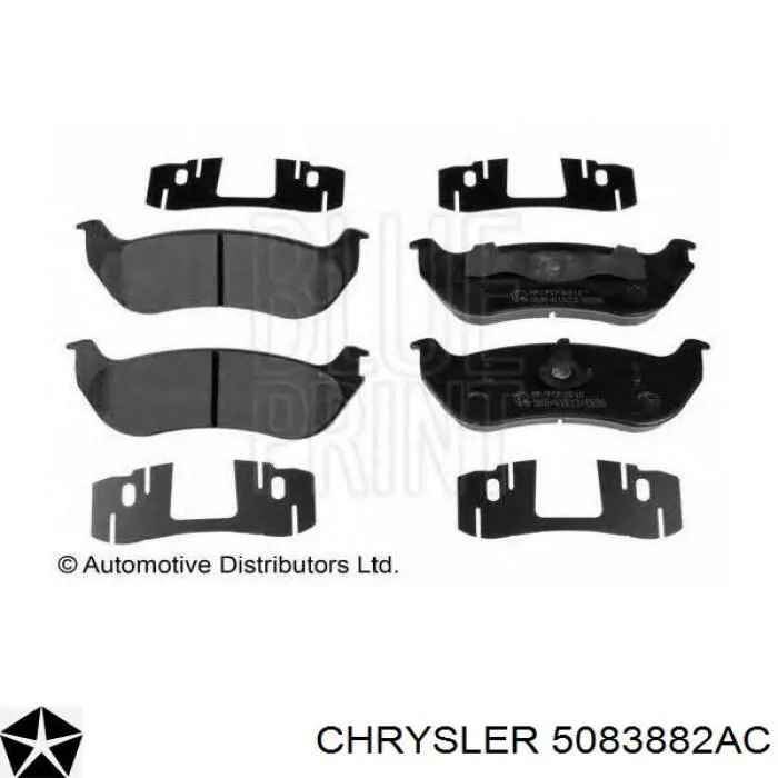 Задні гальмівні колодки Chrysler 5083882AC ціна, від 27.17 USD