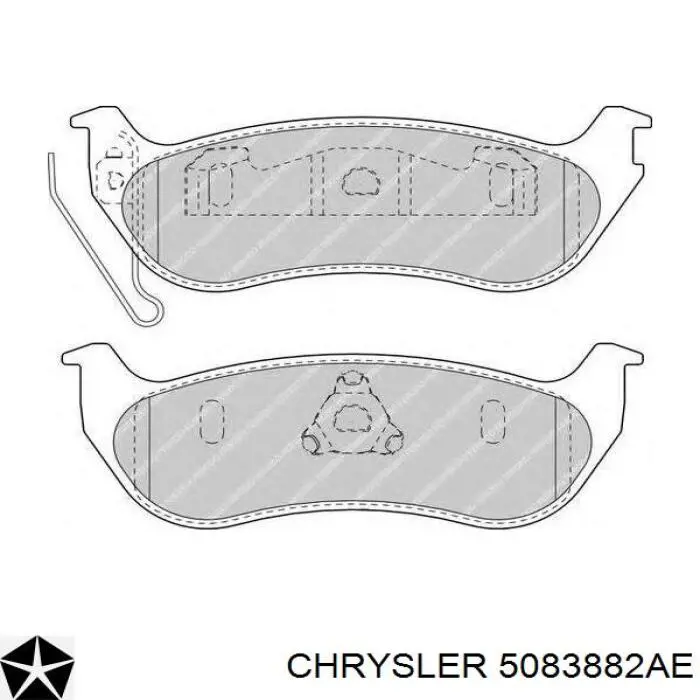 Задні гальмівні колодки Chrysler 5083882AE ціна, від 23.68 USD
