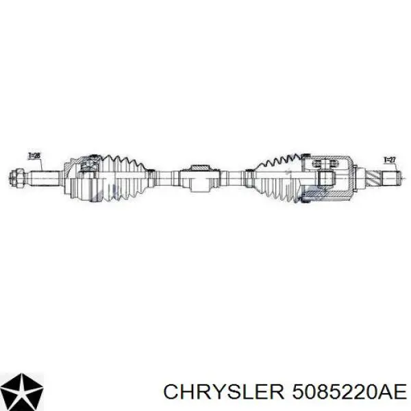 Привід передній лівий Chrysler 5085220AE ціна, від 106.87 USD