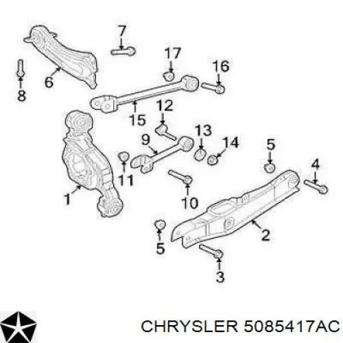 Важіль задньої підвіски поперечний Chrysler 5085417AC ціна, від 13.66 USD