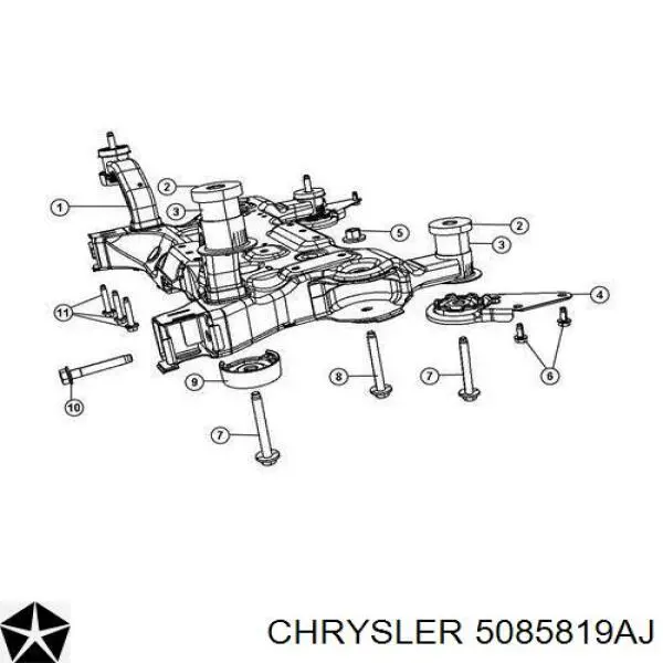 Підрамник передньої підвіски Chrysler 5085819AJ ціна, від 180.65 USD