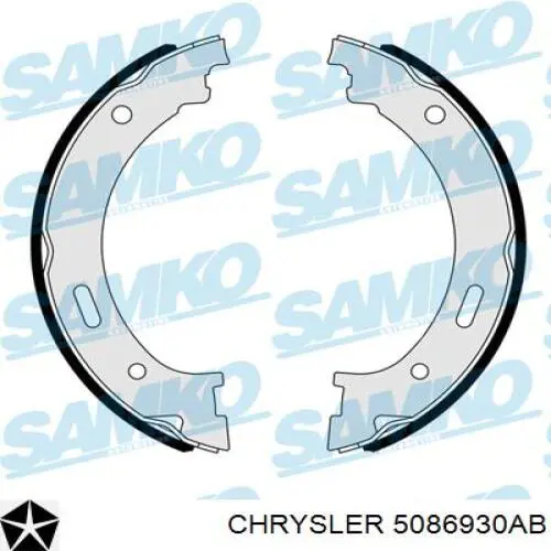 Колодки ручника / стоянкового гальма Chrysler 5086930AB ціна, від 30.57 USD