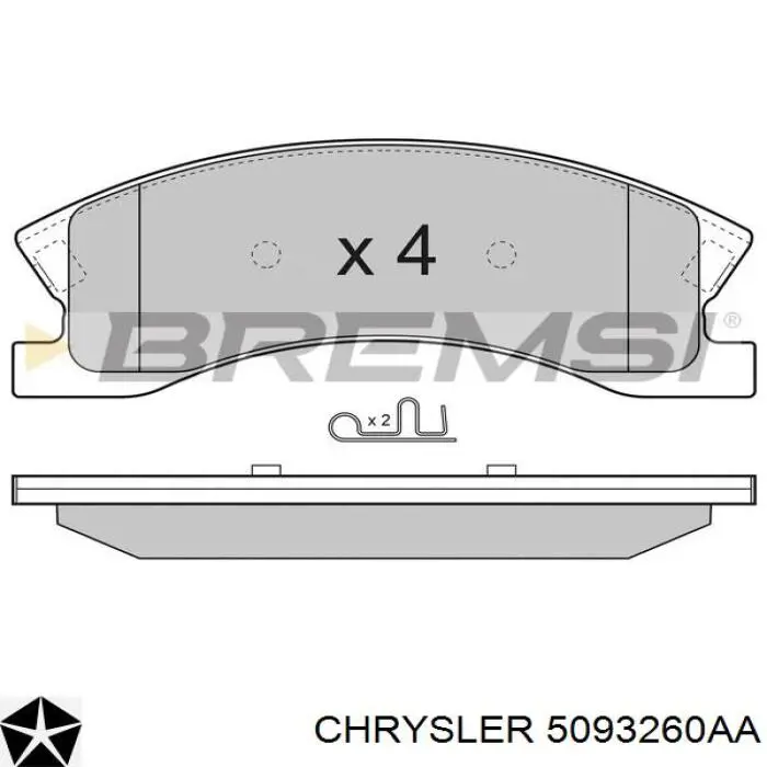 Купити 5093260AA Chrysler Колодки гальмівні передні, дискові