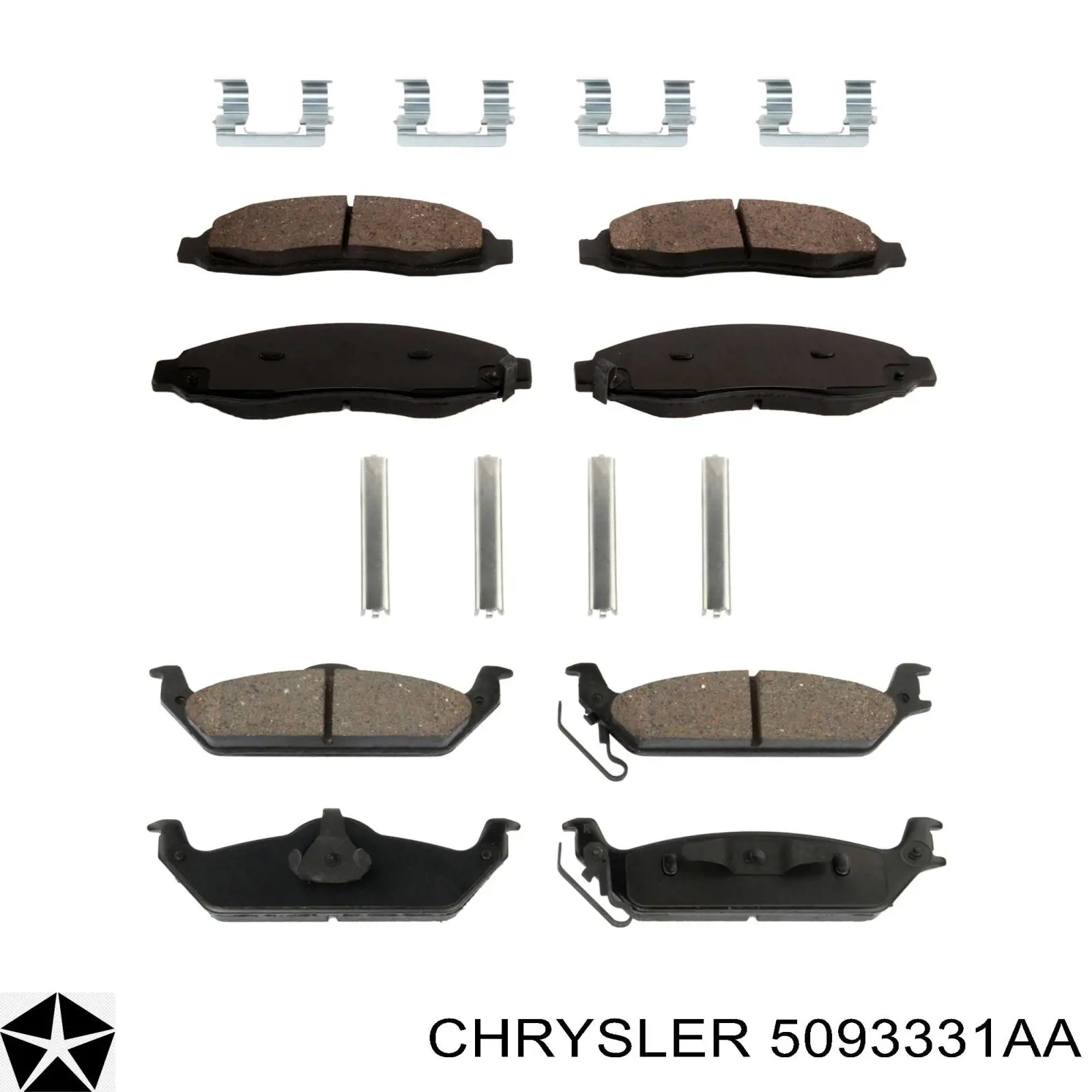 Передні тормозні колодки 5093331AA Chrysler