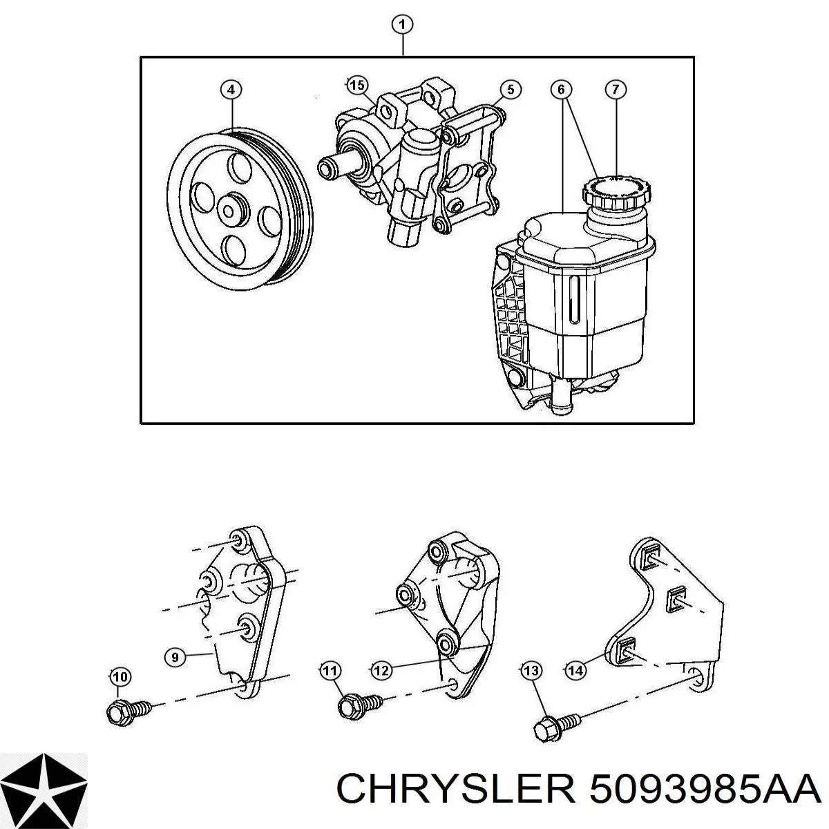 Насос ГПК Chrysler 5093985AA ціна, від 91.45 USD