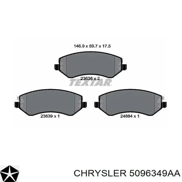 Купити 5096349AA Chrysler Колодки гальмівні передні, дискові
