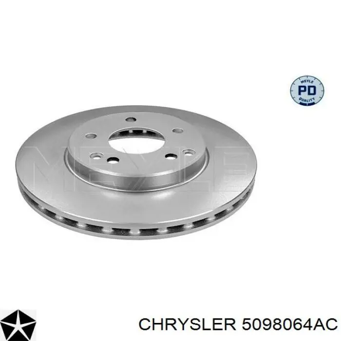 Диск гальмівний передній 5098064AC Chrysler