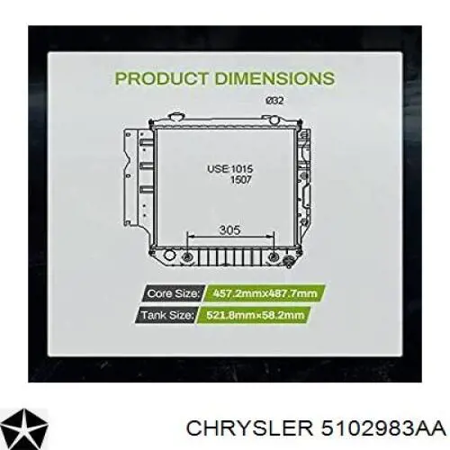 55037657AA Chrysler Радіатор охолодження двигуна