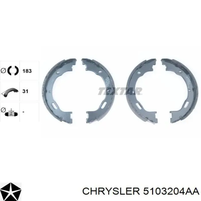 5103204AA Chrysler колодки ручника/стоянкового гальма