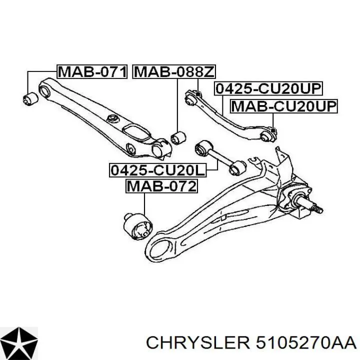 Задня поперечна тяга Chrysler 5105270AA ціна, від 14.23 USD