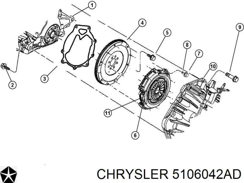 5106042AD Chrysler комплект зчеплення (3 частини)