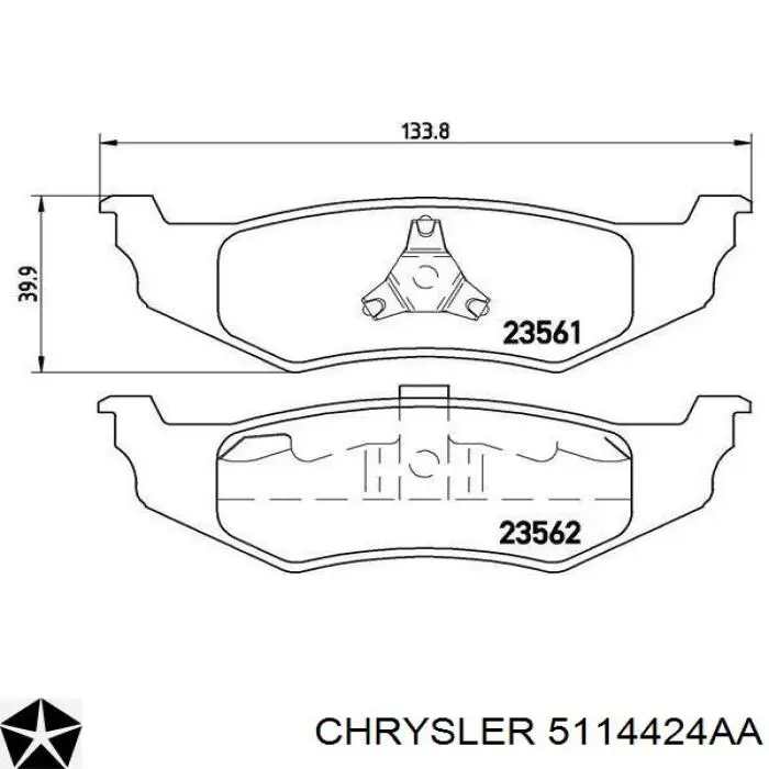 5114424AA Chrysler колодки гальмові задні, дискові