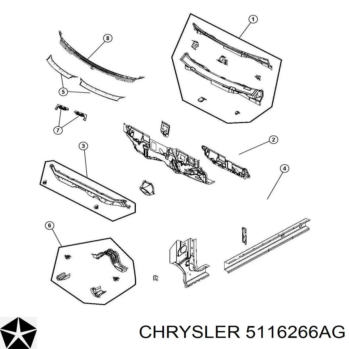  Chrysler 5116266AG ціна, від 8.27 USD