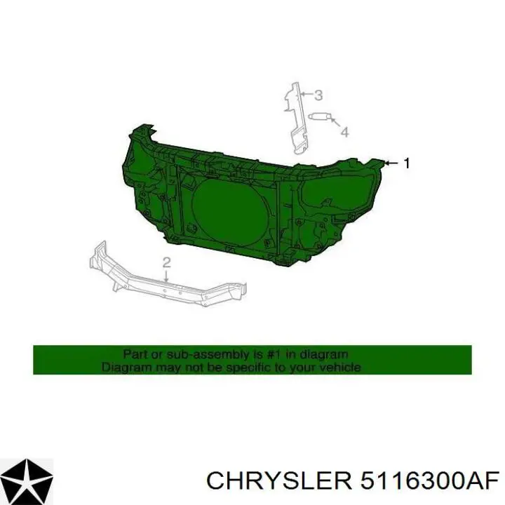 Супорт радіатора в зборі/монтажна панель кріплення фар 5116300AF Chrysler