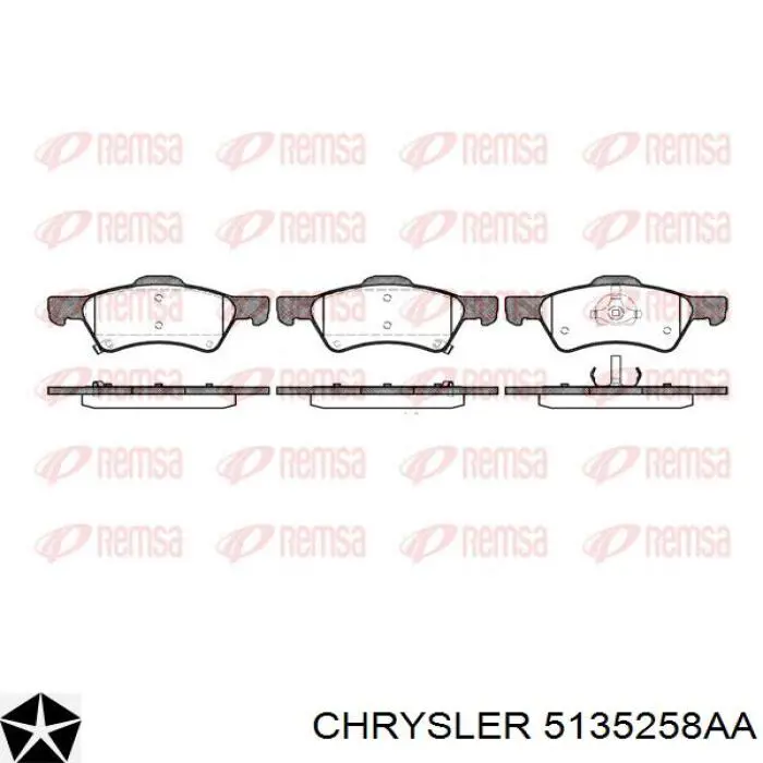 Передні тормозні колодки 5135258AA Chrysler