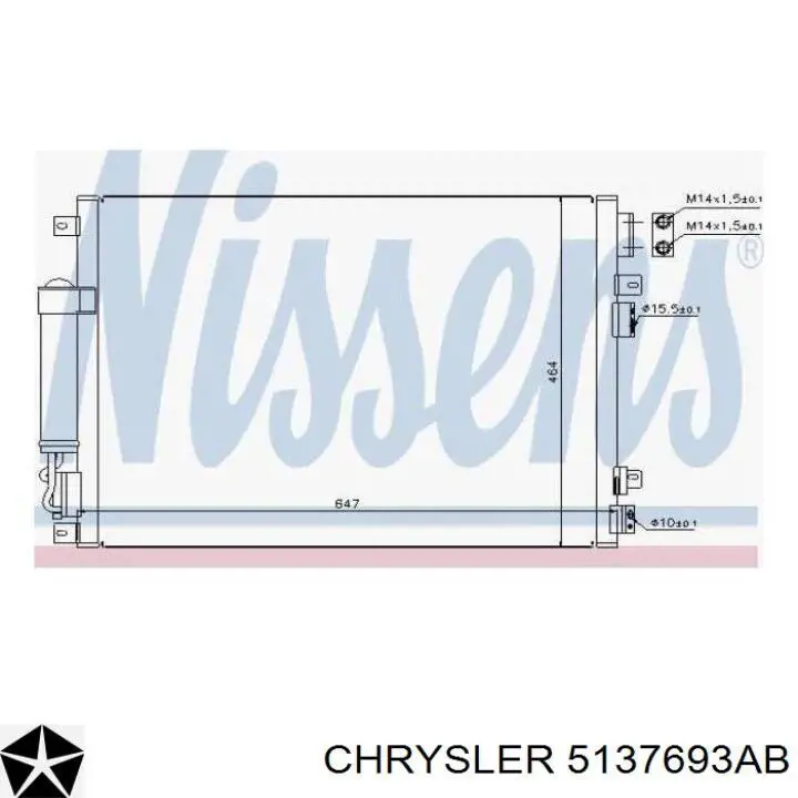 Радіатор кондиціонера 5137693AB Chrysler